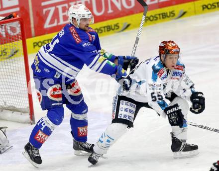 EBEL. Eishockey Bundesliga. EC VSV gegen EHC LIWEST Linz. Curtis Fraser, (VSV), Robert Lukas  (Linz). Villach, am 26.1.2014.
Foto: Kuess 


---
pressefotos, pressefotografie, kuess, qs, qspictures, sport, bild, bilder, bilddatenbank