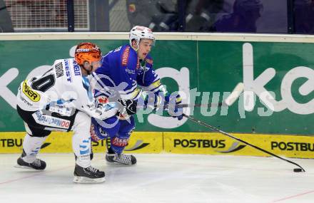 EBEL. Eishockey Bundesliga. EC VSV gegen EHC LIWEST Linz. Patrick Platzer, (VSV), Marc-Andre Dorion (Linz). Villach, am 26.1.2014.
Foto: Kuess 


---
pressefotos, pressefotografie, kuess, qs, qspictures, sport, bild, bilder, bilddatenbank