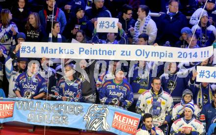 EBEL. Eishockey Bundesliga. EC VSV gegen EHC LIWEST Linz. Fans (VSV). Villach, am 26.1.2014.
Foto: Kuess 


---
pressefotos, pressefotografie, kuess, qs, qspictures, sport, bild, bilder, bilddatenbank