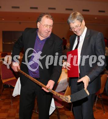 Eishockey. Filmpraesentation. Sepp Puschnig,  Peter kaiser. Klagenfurt, am 28.1.2014.
Foto: Kuess
---
pressefotos, pressefotografie, kuess, qs, qspictures, sport, bild, bilder, bilddatenbank