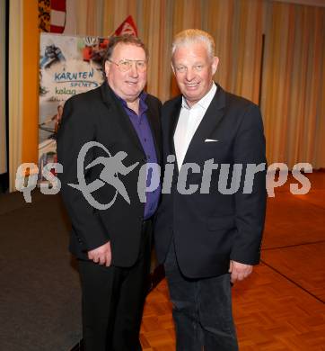 Eishockey. Filmpraesentation. Sepp Puschnig,  Reinhard Tellian. Klagenfurt, am 28.1.2014.
Foto: Kuess
---
pressefotos, pressefotografie, kuess, qs, qspictures, sport, bild, bilder, bilddatenbank