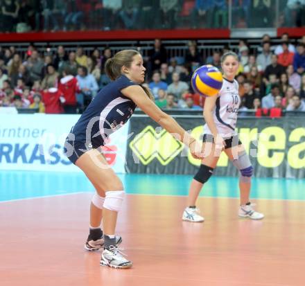 Volleyball Frauen. OEVV Cup. Oesterreichscher Volleyballverband Cup. Sparkasse Wildcats gegen SG SVS Post. Saria Gschoepf (Wildcats). Klagenfurt, am 31.1.2015.
Foto: Kuess
---
pressefotos, pressefotografie, kuess, qs, qspictures, sport, bild, bilder, bilddatenbank