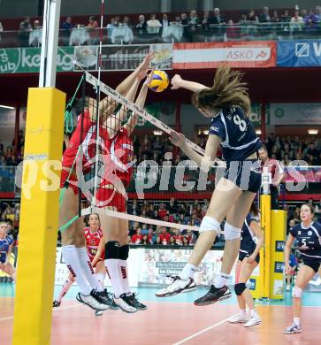 Volleyball Frauen. OEVV Cup. Oesterreichscher Volleyballverband Cup. Sparkasse Wildcats gegen SG SVS Post. Katharina Holzer  (Wildcats). Klagenfurt, am 31.1.2015.
Foto: Kuess
---
pressefotos, pressefotografie, kuess, qs, qspictures, sport, bild, bilder, bilddatenbank