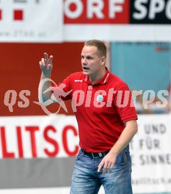 Volleyball Frauen. OEVV Cup. Oesterreichscher Volleyballverband Cup. Sparkasse Wildcats gegen SG SVS Post. Trainer Joze Casar (Wildcats). Klagenfurt, am 31.1.2015.
Foto: Kuess
---
pressefotos, pressefotografie, kuess, qs, qspictures, sport, bild, bilder, bilddatenbank