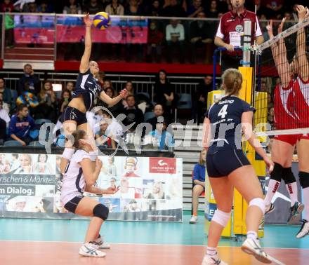 Volleyball Frauen. OEVV Cup. Oesterreichscher Volleyballverband Cup. Sparkasse Wildcats gegen SG SVS Post. Saria Gschoepf (Wildcats). Klagenfurt, am 31.1.2015.
Foto: Kuess
---
pressefotos, pressefotografie, kuess, qs, qspictures, sport, bild, bilder, bilddatenbank