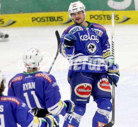 EBEL. Eishockey Bundesliga. EC VSV gegen HCB Suedtirol Bozen. Torjubel Curtis Fraser (VSV). Villach, am 1.2.2014.
Foto: Kuess 


---
pressefotos, pressefotografie, kuess, qs, qspictures, sport, bild, bilder, bilddatenbank