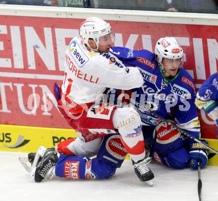 EBEL. Eishockey Bundesliga. EC VSV gegen HCB Suedtirol Bozen. Klemen Pretnar, (VSV), Mark Santorelli (Bozen). Villach, am 1.2.2014.
Foto: Kuess 


---
pressefotos, pressefotografie, kuess, qs, qspictures, sport, bild, bilder, bilddatenbank