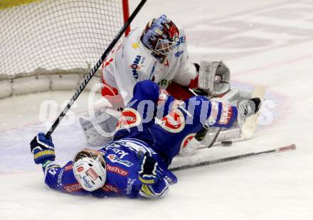 EBEL. Eishockey Bundesliga. EC VSV gegen HCB Suedtirol Bozen. Daniel Nageler, (VSV), Jaroslav Huebl  (Bozen).. Villach, am 1.2.2014.
Foto: Kuess 


---
pressefotos, pressefotografie, kuess, qs, qspictures, sport, bild, bilder, bilddatenbank