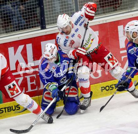 EBEL. Eishockey Bundesliga. EC VSV gegen HCB Suedtirol Bozen. Klemen Pretnar, (VSV), Marco Insam  (Bozen). Villach, am 1.2.2014.
Foto: Kuess 


---
pressefotos, pressefotografie, kuess, qs, qspictures, sport, bild, bilder, bilddatenbank