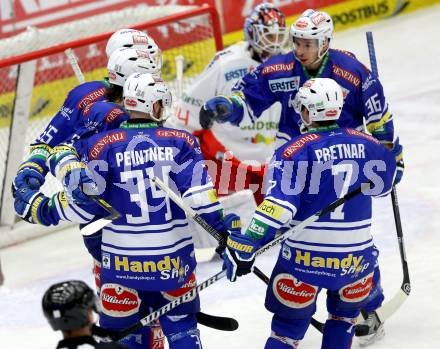 EBEL. Eishockey Bundesliga. EC VSV gegen HCB Suedtirol Bozen. Torjubel VSV. Villach, am 1.2.2014.
Foto: Kuess 


---
pressefotos, pressefotografie, kuess, qs, qspictures, sport, bild, bilder, bilddatenbank