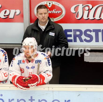 EBEL. Eishockey Bundesliga. EC VSV gegen HCB Suedtirol Bozen. Trainer Tom Pokel (VSV). Villach, am 1.2.2014.
Foto: Kuess 


---
pressefotos, pressefotografie, kuess, qs, qspictures, sport, bild, bilder, bilddatenbank