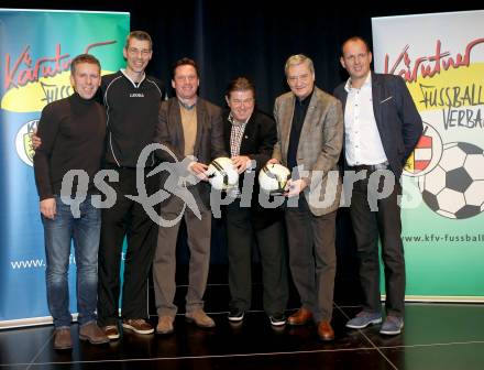 Fussball KFV. Trainerfortbildung 2014.  Dietmar Pegam, Carsten Effertz, Werner Gregoritsch, Fritz Driessler, Werner Lippitz, Martin Scherb. Velden, am 1.2.2014.
Foto: Kuess
---
pressefotos, pressefotografie, kuess, qs, qspictures, sport, bild, bilder, bilddatenbank