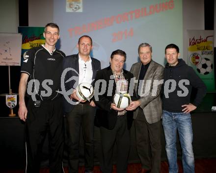 Fussball KFV. Trainerfortbildung 2014. Carsten Effertz, Martin Scherb, Fritz Driessler, Werner Lippitz, Andreas Heraf. Velden, am 1.2.2014.
Foto: Kuess
---
pressefotos, pressefotografie, kuess, qs, qspictures, sport, bild, bilder, bilddatenbank