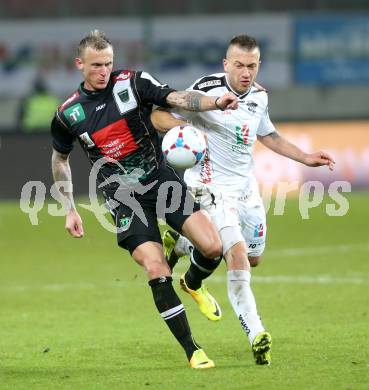 Fussball Bundesliga. RZ Pellets WAC gegen FC Wacker Innsbruck. Peter Zulj, (WAC), Zeljko Djokic (Innsbruck). Klagenfurt, 8.2.2014.
Foto: Kuess

---
pressefotos, pressefotografie, kuess, qs, qspictures, sport, bild, bilder, bilddatenbank