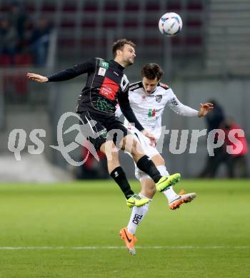 Fussball Bundesliga. RZ Pellets WAC gegen FC Wacker Innsbruck. Dario Baldauf, (WAC), Aexander Hauser  (Innsbruck). Klagenfurt, 8.2.2014.
Foto: Kuess

---
pressefotos, pressefotografie, kuess, qs, qspictures, sport, bild, bilder, bilddatenbank