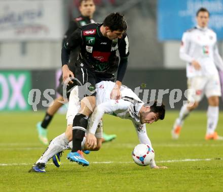 Fussball Bundesliga. RZ Pellets WAC gegen FC Wacker Innsbruck. Roland Putsche, (WAC), Marco Kofler (Innsbruck). Klagenfurt, 8.2.2014.
Foto: Kuess

---
pressefotos, pressefotografie, kuess, qs, qspictures, sport, bild, bilder, bilddatenbank