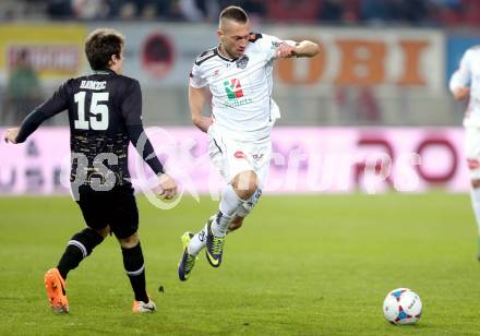 Fussball Bundesliga. RZ Pellets WAC gegen FC Wacker Innsbruck. Peter Zulj, (WAC), Armin Hamzic (Innsbruck). Klagenfurt, 8.2.2014.
Foto: Kuess

---
pressefotos, pressefotografie, kuess, qs, qspictures, sport, bild, bilder, bilddatenbank