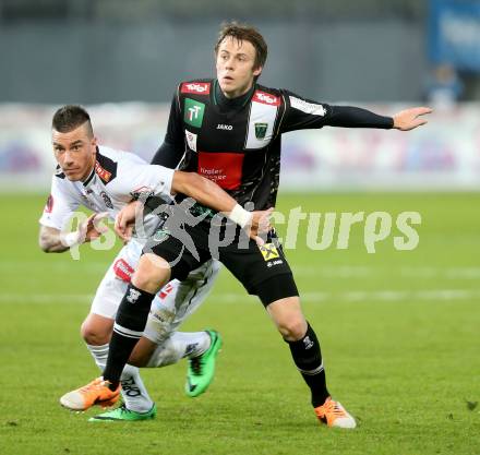 Fussball Bundesliga. RZ Pellets WAC gegen FC Wacker Innsbruck. Sandro Gotal, (WAC), Armin Hamzic (Innsbruck). Klagenfurt, 8.2.2014.
Foto: Kuess

---
pressefotos, pressefotografie, kuess, qs, qspictures, sport, bild, bilder, bilddatenbank