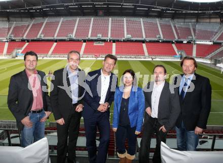 Pressekonferenz. Daniel Greiner, DI Josef Pein, Buergermeister Christian Scheider, Karin Zarikian, Gert Unterkoefler, Ingolf Herold. Klagenfurt, 7.2.2014.
Foto: Kuess
---
pressefotos, pressefotografie, kuess, qs, qspictures, sport, bild, bilder, bilddatenbank