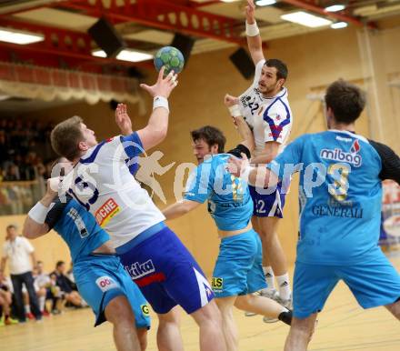 Handball HLA. SC Ferlach gegen HC Linz AG. Dean Pomorisac, Fabian Posch (Ferlach). Ferlach, 15.2.2014.
Foto: Kuess
---
pressefotos, pressefotografie, kuess, qs, qspictures, sport, bild, bilder, bilddatenbank