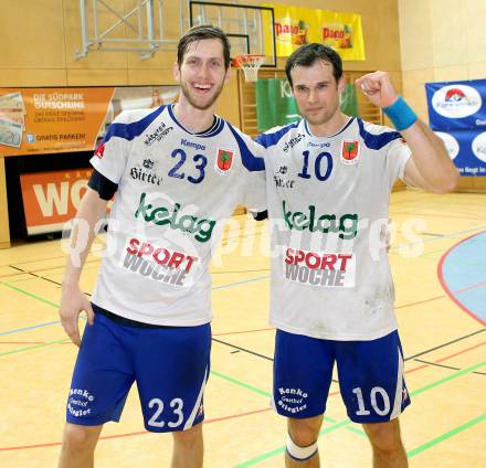 Handball HLA. SC Ferlach gegen HC Linz AG. Jubel Matevz Cemas, Miro Barisic (Ferlach). Ferlach, 15.2.2014.
Foto: Kuess
---
pressefotos, pressefotografie, kuess, qs, qspictures, sport, bild, bilder, bilddatenbank