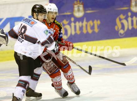 Eishockey EBYSL. U20. KAC gegen SAPA Fehervar AV19. Landan Viveiros, (KAC), Gergely Korbuly (Alba Volan). Klagenfurt, am 2.2.2014.
Foto: Kuess
---
pressefotos, pressefotografie, kuess, qs, qspictures, sport, bild, bilder, bilddatenbank