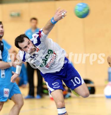 Handball HLA. SC Ferlach gegen HC Linz AG. Miro Barisic (Ferlach). Ferlach, 15.2.2014.
Foto: Kuess
---
pressefotos, pressefotografie, kuess, qs, qspictures, sport, bild, bilder, bilddatenbank