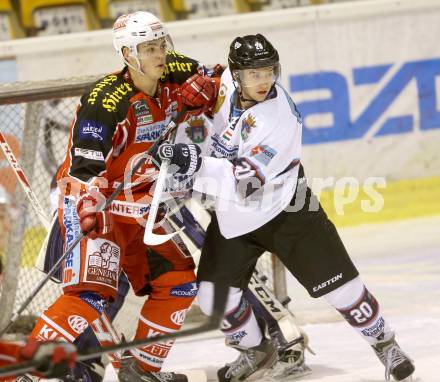 Eishockey EBYSL. U20. KAC gegen SAPA Fehervar AV19. Thomas Vallant, (KAC). Attila Reiter (Alba Volan). Klagenfurt, am 2.2.2014.
Foto: Kuess
---
pressefotos, pressefotografie, kuess, qs, qspictures, sport, bild, bilder, bilddatenbank