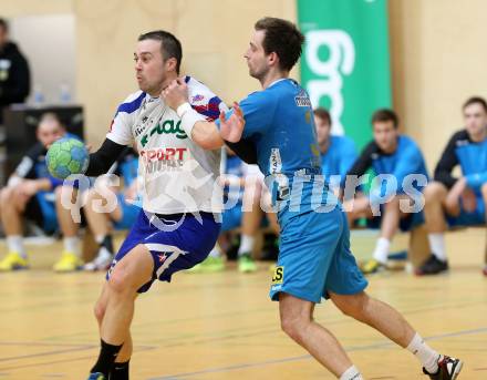 Handball HLA. SC Ferlach gegen HC Linz AG. David Kovac, (Ferlach), Stefan Lehner (Linz). Ferlach, 15.2.2014.
Foto: Kuess
---
pressefotos, pressefotografie, kuess, qs, qspictures, sport, bild, bilder, bilddatenbank