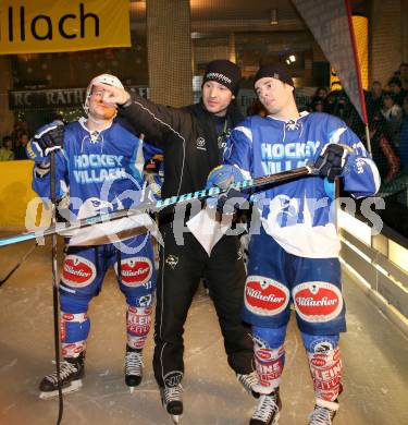 EBEL. Eishockey Bundesliga. Showtraining VSV am Rathausplatz in Villach.  Co-Trainer Marc Brown, Derek Ryan. Villach, am 21.2.2014.
Foto: Kuess 


---
pressefotos, pressefotografie, kuess, qs, qspictures, sport, bild, bilder, bilddatenbank