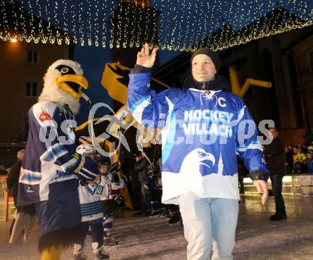 EBEL. Eishockey Bundesliga. Showtraining VSV am Rathausplatz in Villach.  Gerhard Unterluggauer. Villach, am 21.2.2014.
Foto: Kuess 


---
pressefotos, pressefotografie, kuess, qs, qspictures, sport, bild, bilder, bilddatenbank