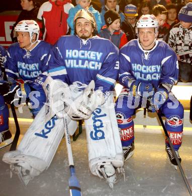 EBEL. Eishockey Bundesliga. Showtraining VSV am Rathausplatz in Villach.  Thomas Hoeneckl, Mario Lamoureux. Villach, am 21.2.2014.
Foto: Kuess 


---
pressefotos, pressefotografie, kuess, qs, qspictures, sport, bild, bilder, bilddatenbank