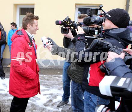 Schi Alpin. Empfang Abfahrtsolympiasieger Matthias Mayer.  Matthias Mayer.  Afritz, am 22.2.2014.
Foto: Kuess
---
pressefotos, pressefotografie, kuess, qs, qspictures, sport, bild, bilder, bilddatenbank