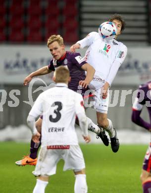 Fussball Bundesliga. RZ Pellets WAC gegen FK Austria Wien. Christian Falk (WAC), Thomas Salamon (Wien). Klagenfurt, 22.2.2014.
Foto: Kuess

---
pressefotos, pressefotografie, kuess, qs, qspictures, sport, bild, bilder, bilddatenbank