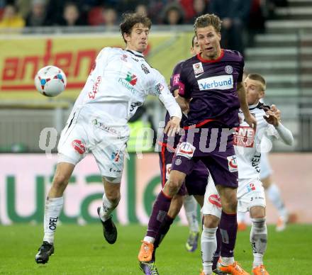 Fussball Bundesliga. RZ Pellets WAC gegen FK Austria Wien. Christian Falk (WAC), Lukas Rotpuller (Wien).. Klagenfurt, 22.2.2014.
Foto: Kuess

---
pressefotos, pressefotografie, kuess, qs, qspictures, sport, bild, bilder, bilddatenbank