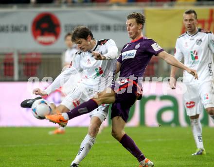 Fussball Bundesliga. RZ Pellets WAC gegen FK Austria Wien. Christian Falk (WAC), Lukas Rotpuller (Wien). Klagenfurt, 22.2.2014.
Foto: Kuess

---
pressefotos, pressefotografie, kuess, qs, qspictures, sport, bild, bilder, bilddatenbank