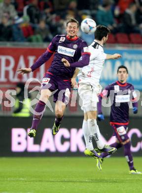 Fussball Bundesliga. RZ Pellets WAC gegen FK Austria Wien. Roland Putsche (WAC), Roman Kienast (Wien). Klagenfurt, 22.2.2014.
Foto: Kuess

---
pressefotos, pressefotografie, kuess, qs, qspictures, sport, bild, bilder, bilddatenbank