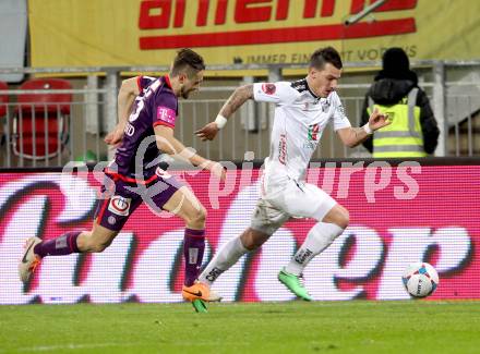 Fussball Bundesliga. RZ Pellets WAC gegen FK Austria Wien. Sandro Gotal (WAC), James Holland (Wien). Klagenfurt, 22.2.2014.
Foto: Kuess

---
pressefotos, pressefotografie, kuess, qs, qspictures, sport, bild, bilder, bilddatenbank