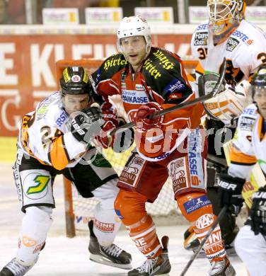 EBEL. Eishockey Bundesliga. KAC gegen Moser Medical Graz 99ers. Tyler Spurgeon, (KAC), Kristof Reinthaler  (Graz). Klagenfurt, am 24.2.2014.
Foto: Kuess 

---
pressefotos, pressefotografie, kuess, qs, qspictures, sport, bild, bilder, bilddatenbank