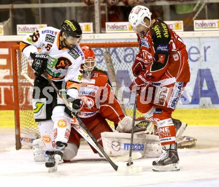 EBEL. Eishockey Bundesliga. KAC gegen Moser Medical Graz 99ers. Johannes Reichel, (KAC), Fabian Weinhandl, Francis Lemieux  (Graz). Klagenfurt, am 24.2.2014.
Foto: Kuess 

---
pressefotos, pressefotografie, kuess, qs, qspictures, sport, bild, bilder, bilddatenbank