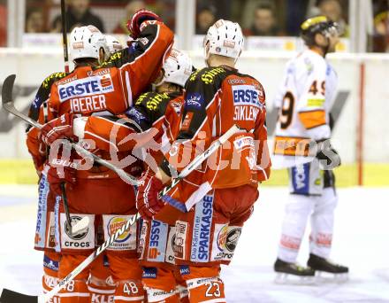 EBEL. Eishockey Bundesliga. KAC gegen Moser Medical Graz 99ers. Torjubel KAC. Klagenfurt, am 24.2.2014.
Foto: Kuess 

---
pressefotos, pressefotografie, kuess, qs, qspictures, sport, bild, bilder, bilddatenbank