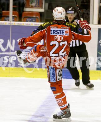 EBEL. Eishockey Bundesliga. KAC gegen Moser Medical Graz 99ers. Torjubel Thomas Poeck (KAC). Klagenfurt, am 24.2.2014.
Foto: Kuess 

---
pressefotos, pressefotografie, kuess, qs, qspictures, sport, bild, bilder, bilddatenbank