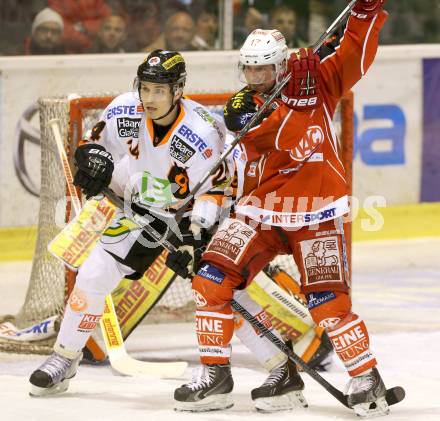 EBEL. Eishockey Bundesliga. KAC gegen Moser Medical Graz 99ers. Colton Fretter, (KAC), Kristof Reinthaler  (Graz). Klagenfurt, am 24.2.2014.
Foto: Kuess 

---
pressefotos, pressefotografie, kuess, qs, qspictures, sport, bild, bilder, bilddatenbank