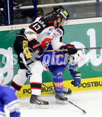 EBEL. Eishockey Bundesliga. EC VSV gegen HC Orli Znojmo. Marius Goehringer,  (VSV), Zdenek Blatny (Znaim). Villach, am 26.2.2014.
Foto: Kuess 


---
pressefotos, pressefotografie, kuess, qs, qspictures, sport, bild, bilder, bilddatenbank