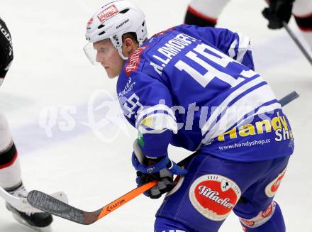 EBEL. Eishockey Bundesliga. EC VSV gegen HC Orli Znojmo. Mario Lamoureux (VSV). Villach, am 26.2.2014.
Foto: Kuess 


---
pressefotos, pressefotografie, kuess, qs, qspictures, sport, bild, bilder, bilddatenbank