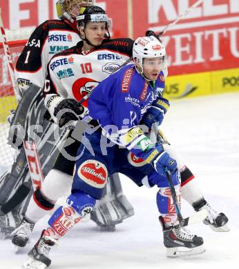 EBEL. Eishockey Bundesliga. EC VSV gegen HC Orli Znojmo. Derek Ryan, (VSV), David Bartos  (Znaim). Villach, am 26.2.2014.
Foto: Kuess 


---
pressefotos, pressefotografie, kuess, qs, qspictures, sport, bild, bilder, bilddatenbank