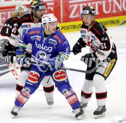 EBEL. Eishockey Bundesliga. EC VSV gegen HC Orli Znojmo. Mario Lamoureux, (VSV), Jan Seda (Znaim). Villach, am 26.2.2014.
Foto: Kuess 


---
pressefotos, pressefotografie, kuess, qs, qspictures, sport, bild, bilder, bilddatenbank