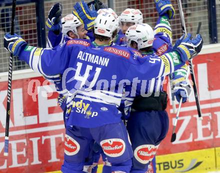 EBEL. Eishockey Bundesliga. EC VSV gegen HC Orli Znojmo. Torjubel  (VSV). Villach, am 26.2.2014.
Foto: Kuess 


---
pressefotos, pressefotografie, kuess, qs, qspictures, sport, bild, bilder, bilddatenbank