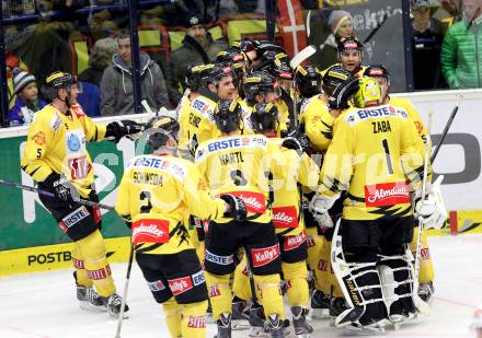 EBEL. Eishockey Bundesliga. EC VSV gegen UPC Vienna Capitals. Torjubel  (Vienna). Villach, am 28.2.2014.
Foto: Kuess 


---
pressefotos, pressefotografie, kuess, qs, qspictures, sport, bild, bilder, bilddatenbank