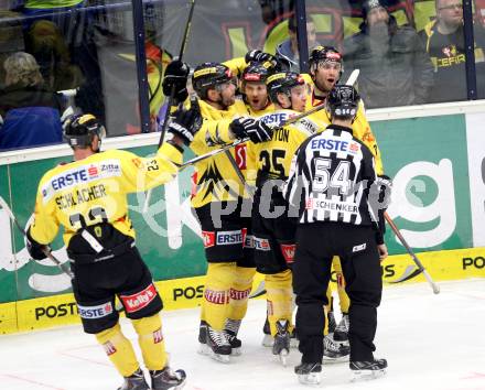 EBEL. Eishockey Bundesliga. EC VSV gegen UPC Vienna Capitals. Torjubel   (Vienna). Villach, am 28.2.2014.
Foto: Kuess 


---
pressefotos, pressefotografie, kuess, qs, qspictures, sport, bild, bilder, bilddatenbank